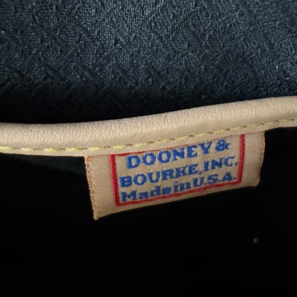 Dooney & Bourke Navy Canvas Crossbody Bag Tan Leather Trim Made in USA - Picture 3 of 9